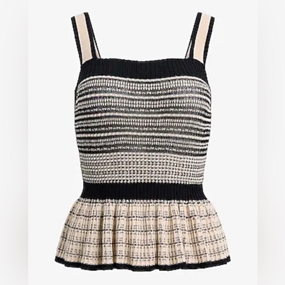 Express Striped Ribbed Peplum Sweater Tank - Picture 4 of 5